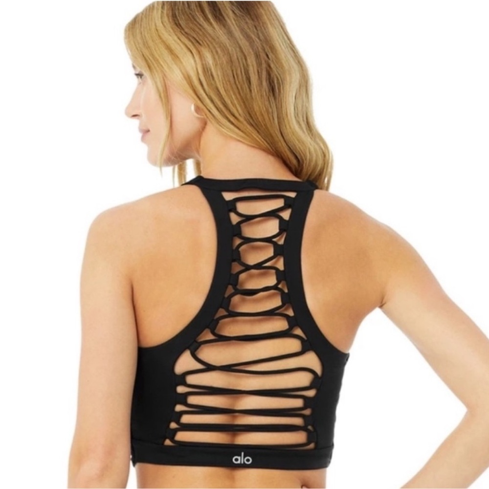 Alo Movement Black Strappy Sports Bra